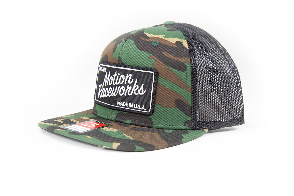 Motion Heritage Hat Green Camo Flat Bill Snapback 95-121-Motion Raceworks-Motion Raceworks